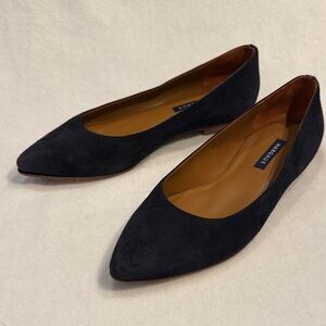 Margaux Dark Navy Suede Flats